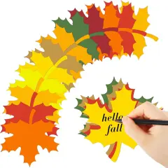 35 Pcs Large Fall Leaves Cutouts Maple Paper Leaf Cutouts 4