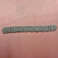 Crystal Floral Bridal Rhinestone Sash Applique 18.75" x 1.25" Each Silver