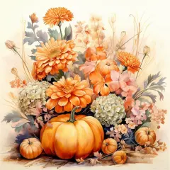 12&times;12inch - Autumn Pumpkin Diamond Painting Kits for Adults
