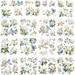 12 Pcs Vintage Flower Rub on Transfers