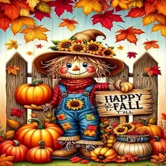 Happy Fall Scarecrow Diamond Painting Kits for Adults - 11.8x15.7 Inch