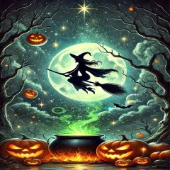 Halloween Witch Diamond Painting Kits for Adults,12x16 inch