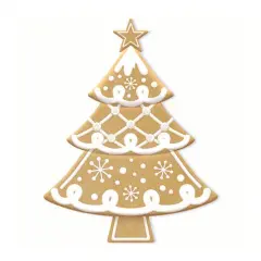 Metal Gingerbread Tree Sign &ndash; 12.5" Embossed Christmas Decor with Icing Details-MD1661H6