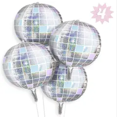 Iridescent Disco Ball Foil Balloons - 4
