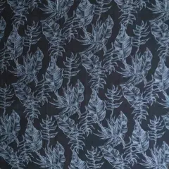 1 Yard Hammock Fern Banana Leaf Rayon Poplin Fabric 44/45" Wide Black