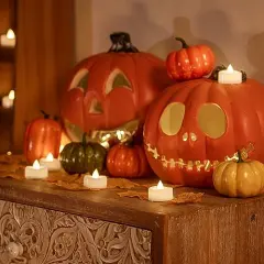 24-Pack LED Candles, Tea Lights Candles Battery Operated Bulk,Long-Lasting 150 Hours Flameless Tealight Candles, Realistic Tea Lights for Halloween Christmas Wedding Table Decor, 1.5'' D X 1.25'' H