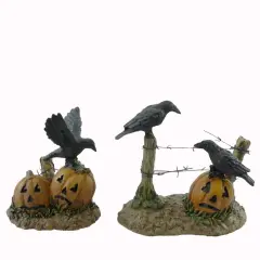 Department 56 Villages 3.0 Inch Halloween Ravens Set/2 Halloween Halloween Village , Halloween Decor Halloween Village Multicolored