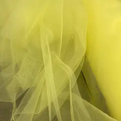 1 Yard 2-Way Stretch Nylon Net Mesh Fabric, 60" Width Lightweight Sheer Mesh for Gowns, Dancewear & Costumes Yellow