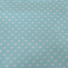 Aqua with White Dots cotton fabric by the yard