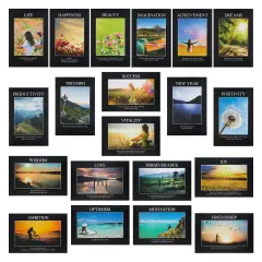 20-Pack Demotivational Poster for Office Decoration, 13x19 in Inspirational Home Wall Art, Funny Gift, Self Motivational Sarcastic Quotes Artwork Prints for Work, Dormitory Multicolor
