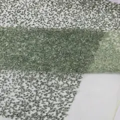 1 Yard Glitter Rhinestone Mesh Fabric Sparkly Sheer Material for Costumes, Gowns & Decor Sage Green