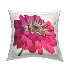 Stupell Industries Bold Magenta Dahlia Flower Bloom Printed Pillow, 18 x 7 x 18