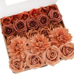 Fake Silk Dahlia Faux Foam Roses Combo f