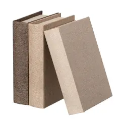 Vintiquewise 8" Classic Linen-Covered MDF Book Box Vintage-Style Decorative Storage Case for Keepsakes Jewelry Trinkets & Documents Elegant Home Decor Accent for Shelves Desks or Coffee Tables Set of 3