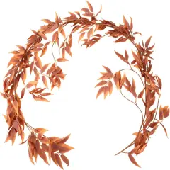 Fall Leaves Autumn Leaf Garland = 5.4 Feet (Willow/Maple Red)