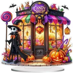 Tabletop Ornament DIY Diamonds Art Painting kit,Halloween Desktop,7.08x7.08 inch