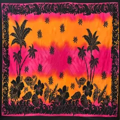 Sunset Polyester Sarong 72" L x 45" W, 100% Polyester Dark Hot Pink & Or