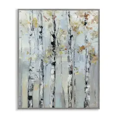 Stupell Industries Autumn Birch Abstraction Framed Giclee By Sally Swatland