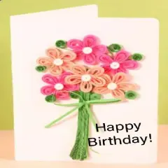 Greeting Card Making Kit. Flowers DIY Quilling Kit F07M3-5-FL5