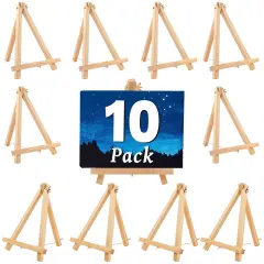 10 Pack 9 Inch Wood Easels,Art Craft Painting Easel,Table Top Easels for Painting, for Painting Party Displaying Canvases, Photos Mini Display Tripod Apply to Kids Artist Adults Students Etc