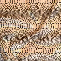 1 Yard Fever Snake Foil Stretch Nylon Spandex Fabric for Dancewear Swimwear Cosplay 56/57 Width Black Gold