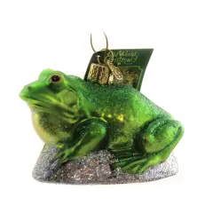 Old World Christmas 2.5 Inch Bullfrog Tree Ornament , Ornament Happy Green