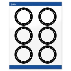 Avery Printable Round Labels, Black and White Polka Dots, 3" Diameter, Glossy White Round Labels, Permanent, Laser/Inkjet, 60ct, Great for Product Labels