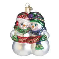 Old World Christmas 4.5 Inch Best Friends Christmas Tree Ornament , Ornament Snowmen Multicolored