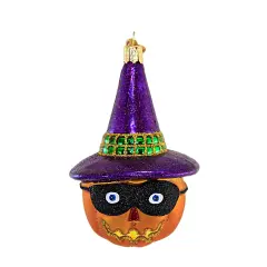 Old World Christmas 4.75 In Masked Witch Jack-O-Lantern Halloween Tree Ornament , Ornament Halloween Purple