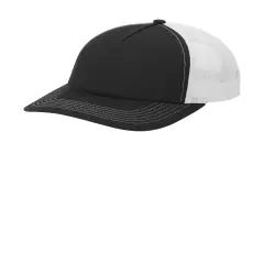 Port Authority&reg; Low Profile Snapback 5 Panel Trucker Cap Black/ White