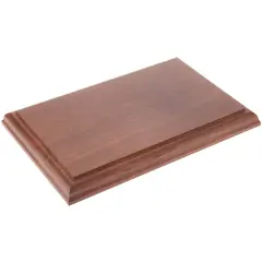 Plymor Solid Walnut Rectangular Wood Display Base with Ogee Edge, 8.875" W x 5.875" D x 0.75" H