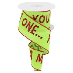 2.5" Your A Mean One Ribbon: Lime Green (10 Yards)