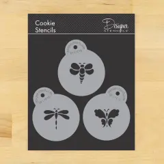 Mini Bugs Cookie Stencil Set: Bumble Bee, Dragonfly, Butterfly | C727 by Designer Stencils | Cookie Decorating Tools |