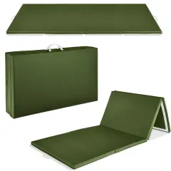 Best Choice Products 10ftx4ftx2in Folding Gymnastics Mat 4-Panel Exercise Workout Floor Mats w/ Handles Jungle