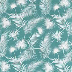 Aruba - Aqua & Teal Leaves,Tropical & Botanical Upholstery Fabric 54 Inches"