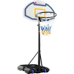 Best Choice Products Kids Height-Adjustable Basketball Hoop, Portable Backboard System w/ 2 Wheels Blue/Yellow