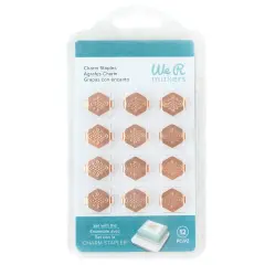 We R Charm Stapler Charm 12/Pkg-Copper Hexagon With Knot Emboss