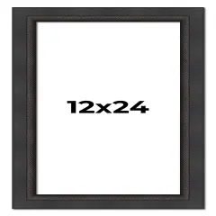 Panoramic Traditional Black Picture Frame - UV Acrylic, Foam Board Backing, Hanging Hardware