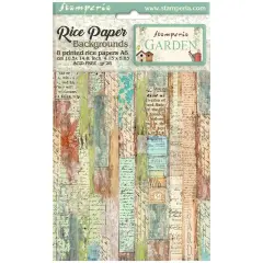 Stamperia Assorted Rice Pape Backgrounds A6 8/Sheets-Garden