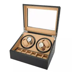 Automatic Watch Winder 4+6 Watch Display Box Quiet Motor Luxury Storage Case