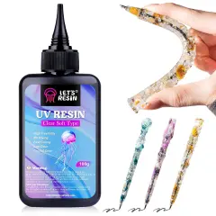 LET'S RESIN UV Resin Soft Type, 100g Elastic&Bendable Crystal Clear Ultraviolet Epoxy Resin, Low Shrinkage UV Resin Kit for Crafts, Jewelry Making, Decoration