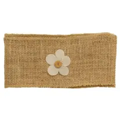 Burlap Button Flower Ribbon