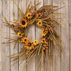 Grassy Sunflower Wreath