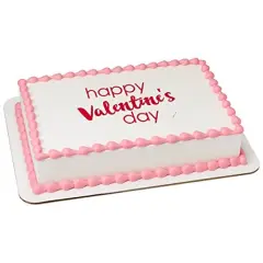 Valentine's Day Script PhotoCake&reg; Edible Cake Topper Icing Image for 1/4 Sheet cake or larger