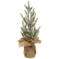 Snowy Pine Tree With Burlap Base