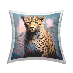 Cheetah with Modern Pattern Design by Lazar Studio Throw Pillow 