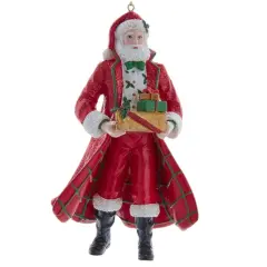 4.75" Fancy Santa Ornament &ndash; Elegant Resin Christmas Tree Decoration