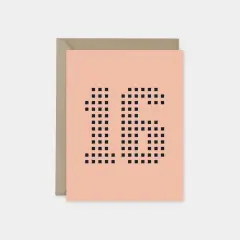 Age 16 Dotted Number Square Birthday Card