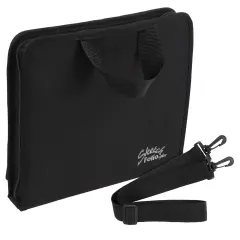 Creative Mark Sketch Folio Plus - Water-Resistant Zippered Nylon Sketch Padfolio, Black Art Travel Bag for Plein Air Artists, Holds 9x12 Sketchbook, Pockets for Brushes, Pencils & Accessories