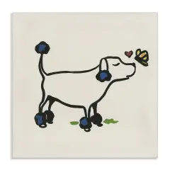 Stupell Industries Dog & Butterfly Canvas Wall Art Design by June Erica Vess